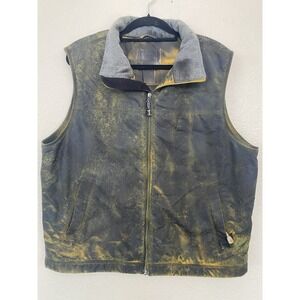 L.L. BEAN Mens Tie Die‎ Lined Vest Full Zip & Zipper Pockets Size L